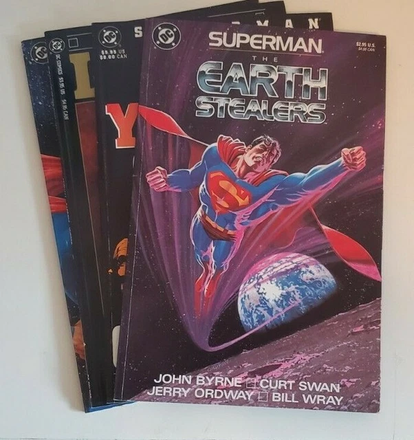 Superman graphic novels lot Earth Stealers, Luthor For Earth, Under a Yellow Sun