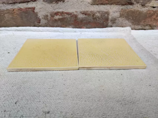 Vintage Architecture Furniture Tile Yellow Ceramic Tiles Pair Telephone Brand 3