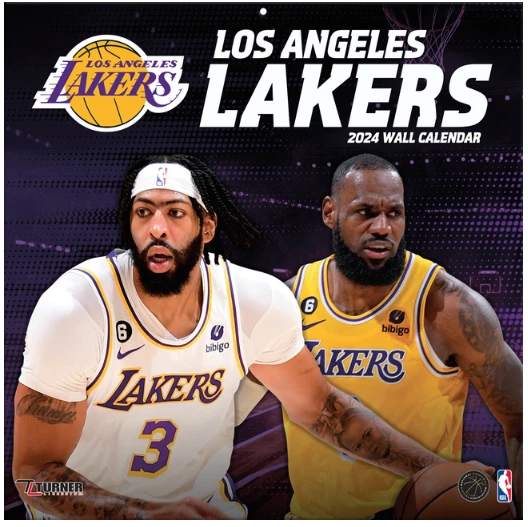 LOS ANGELES LAKERS 2024 12x12 Team WALL Calendar 2023 by Turner Sports