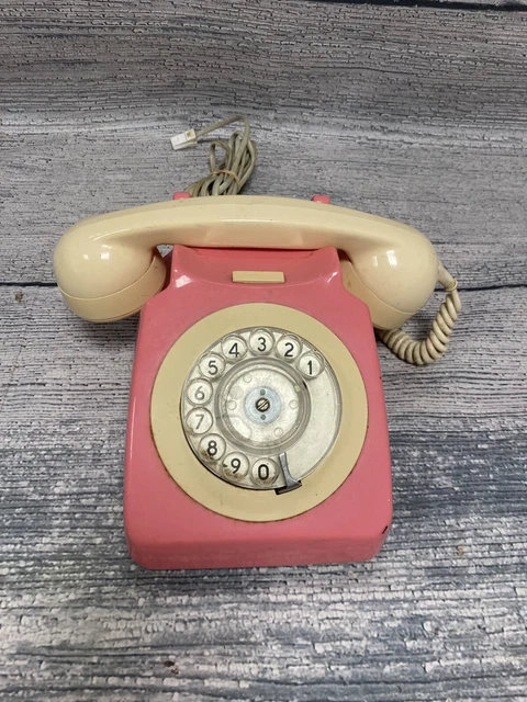 CLASSIC OLD LANDLINE Plug-in Telephone Vintage Rotary Pink (LH) £15.00 ...