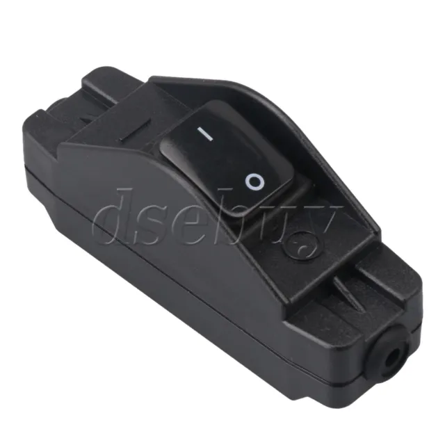 IP65 30A 12V-380V Black PA66 On/Off Inline Cord Switch