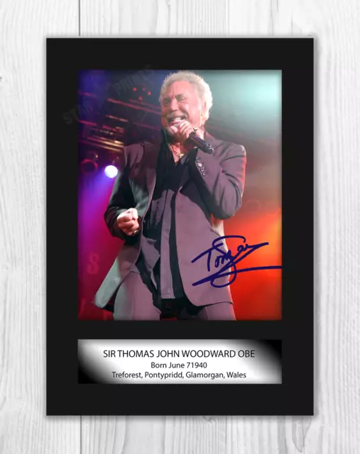 Tom Jones A4 signed mounted photograph picture poster Choice of frame