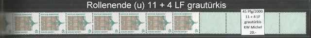 RM Sehenswürdigkeiten 45 Pfg RG 2000 ROLLENENDE 11 + 4 LF u grautürkis
