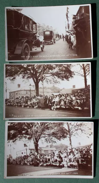 Early 20Th Century Rp Postcards - King's Visit To Attleborough, 1909. Norfolk.