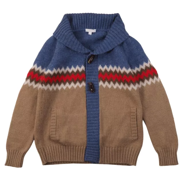 Authentic Gucci Kids Boys 6 Years Anni Wool Blue Brown Sweater Pullover