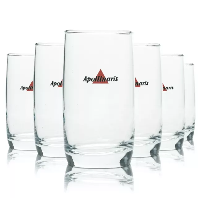 6x Apollinaris Wasser Glas 0,2l Becher Logo Tumbler Gastro Hotel Bar Gläser