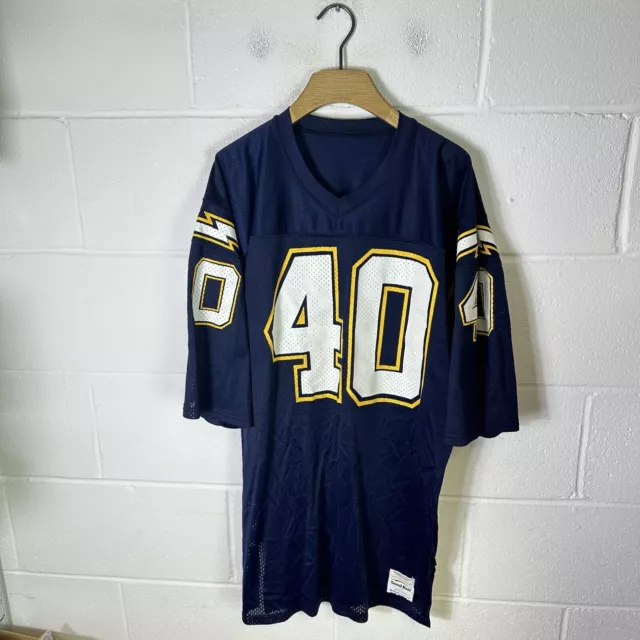 Vintage San Diego Chargers Jersey Mens 40 Blue Sand Knit #40 Gary Anderson NFL