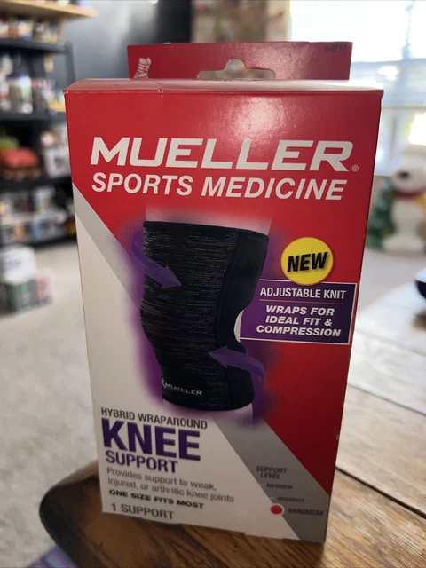 MUELLER Hybrid Wraparound Knee Support Adjustable Knit One Size 64017 NIB