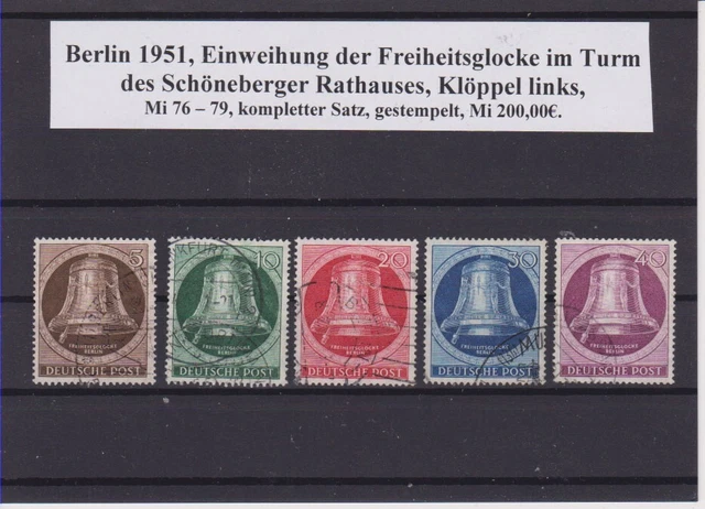 Berlin 1951, Einweihung der Freiheitsglocke, Klöppel links, kompl. Satz, gest.