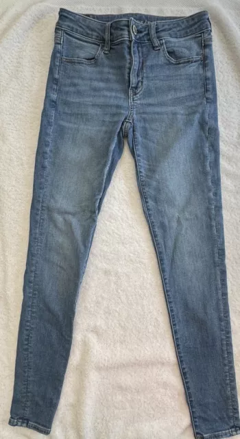 AMERICAN EAGLE Hi-Rise Jegging Super Stretch Blue Denim Jeans Women's Size 4