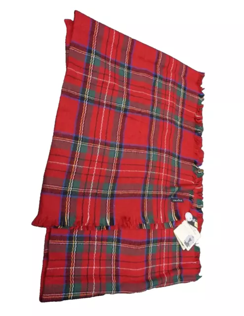 Scarf Tartan Plaid Womans Red Large Blanket Wrap Fringe Rectangle Neck Warmer