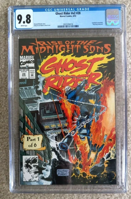GHOST RIDER 28 CGC 9.8 1st MIDNIGHT SONS TEAM 1ST LILITH 1992 !! With Pin!!