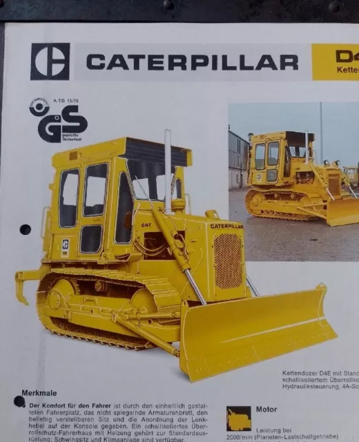 CATERPILLAR RUSPA DOZER D4E original German brochure