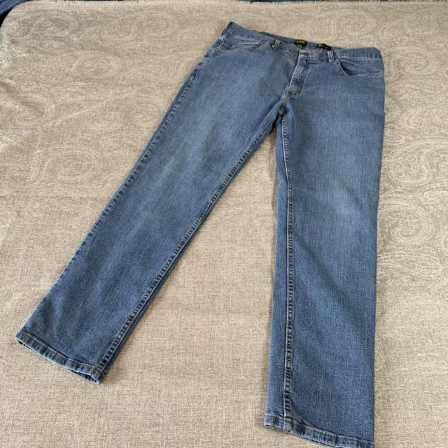 LEE SGENE CONE Denim 38x32 Classic Fit Blue Jeans Stretch Flex Denim ...
