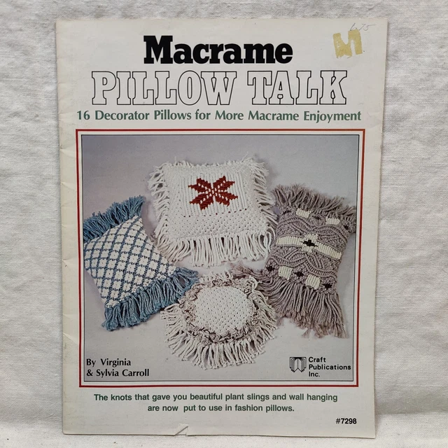 De colección 1978 ALMOHADA MACRAME CHARK 16 DISEÑOS DE PROYECTOS Libro de publicaciones artesanales 7298