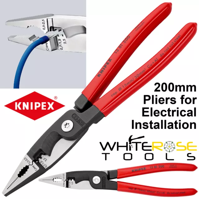 Knipex Electrical Installation Pliers 200mm Multifunction Crimping 13 81 200