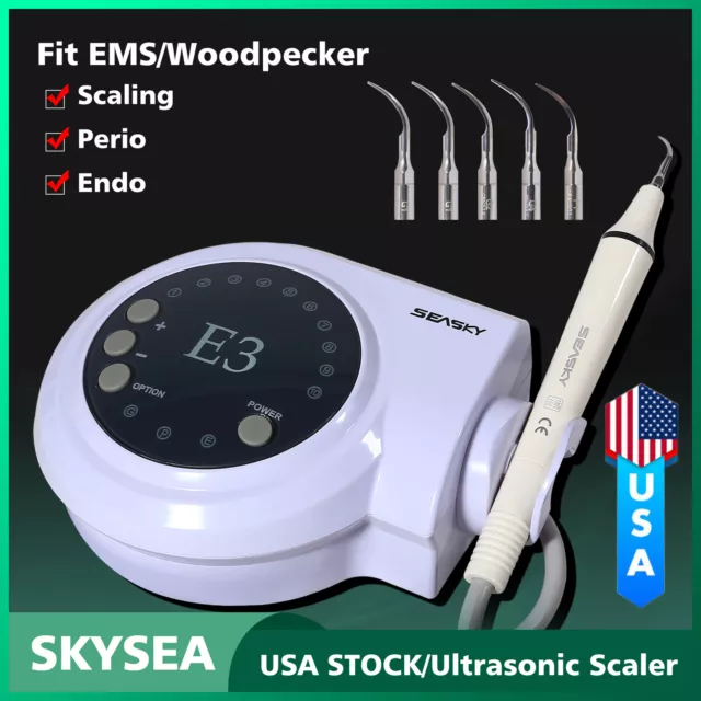 Portable Dental Ultrasonic Scaler Handpiece + 5*Tips fit Cavitron EMS WOODPECKER 3