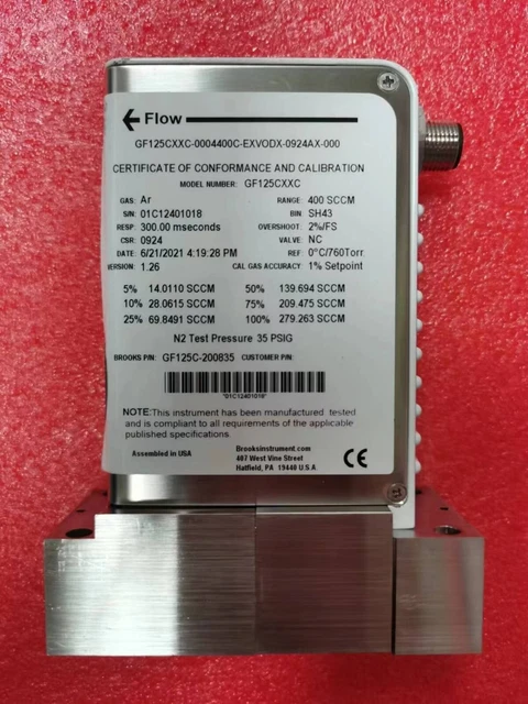 BROOKS GF125CXXC-0004400C-EXVODX-0924AX-000 Mass Flow Controller,GF125C-200835