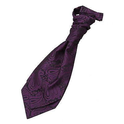 Ragazzi Viola pre-legato scrunchie cravatta Tessuta Floreale Paisley Matrimonio Formale da parte di DQT
