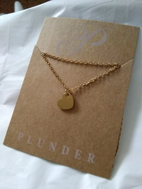 NEW DAINTY HEART Gold Necklace Plunder Design Liana Little Me Adjustable 3.75 PicClick