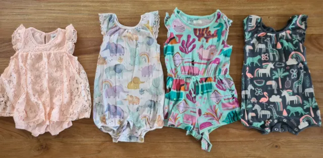 Next Baby LOT Bundle 4 x Girls Romper Dress Short Size 0