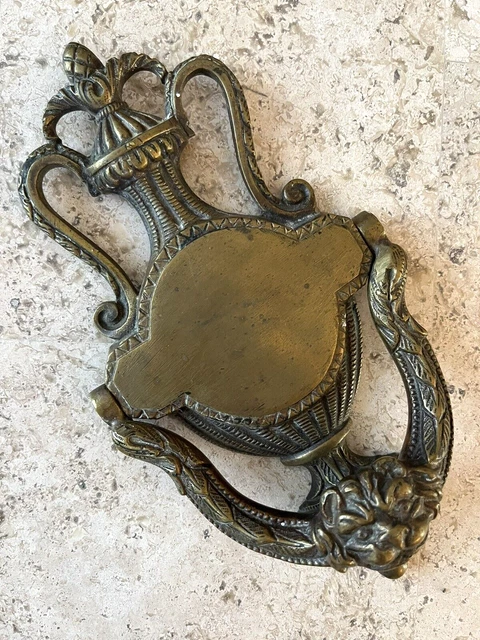 8.5" Antique 1885 Victorian New Orleans Gargoyle Baroque Torchiere Doorknocker