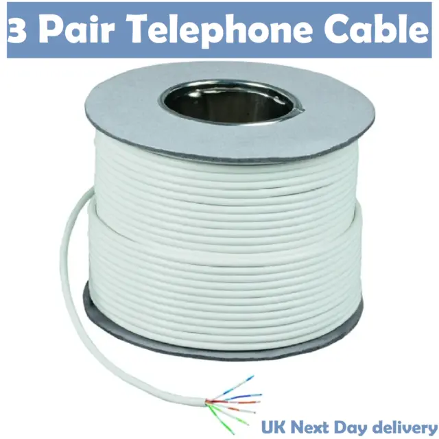 BT Telephone Cable Wire 3 Pair 6 Core Phone Cable 1m 2m 3m 5m 10m 100m Wholesale