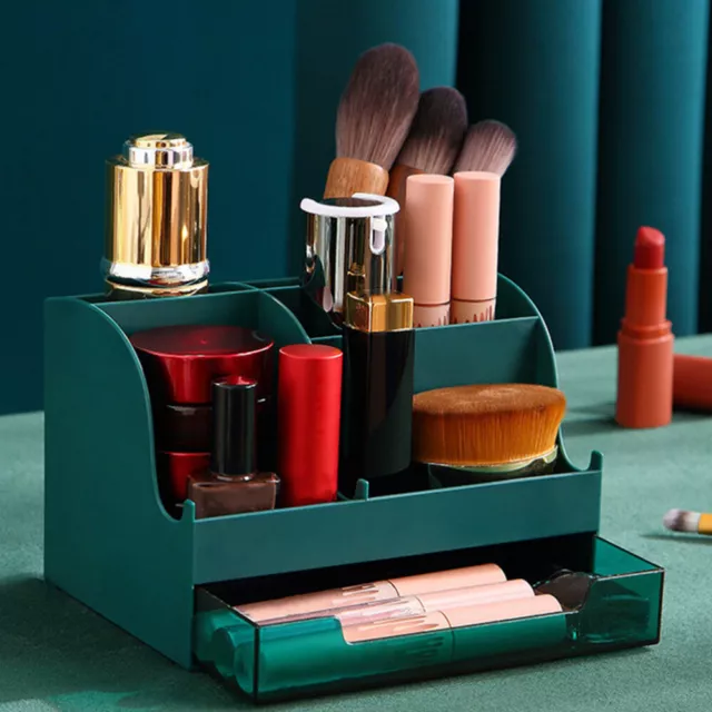 Organizador de cosméticos imágenes caja de almacenamiento dormitorio estuche de maquillaje escritorio 3
