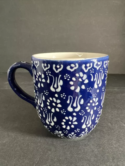 Aydin Handmade Ceramic Mug Cup in Cobalt Blue Hand Painted in Turkey-NWT