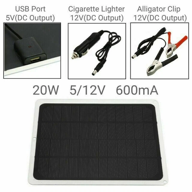 Car Kit extérieur de panneau solaire portatif de chargeur de batterie de 12V/20W 2