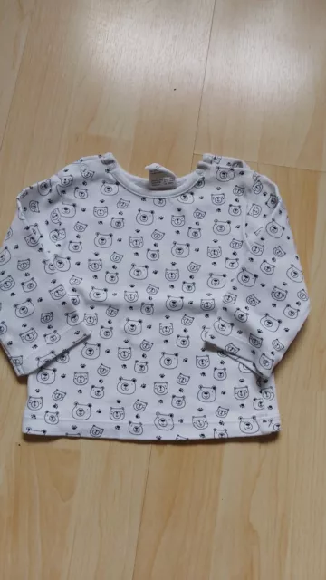Baby Shirt 62, weiß, Langarm, Topomini,