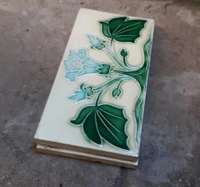 2 Pcs Lot Rare Ceramic Tiles Porcelain Vintage Art Japan  Tiles T.p Mark 6