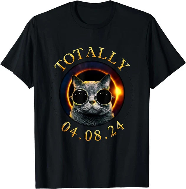 2024 TOTAL SOLAR Eclipse Cat Wearing Glasses Totality Cat TShirt 18.