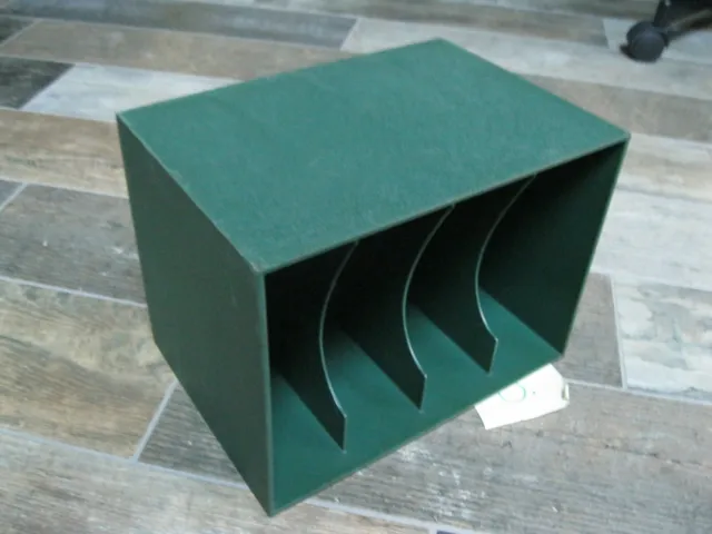 70er Jahre Single Vinyl Box  für ca 80 Singles  Kunststoff  Grün Vintage (7)