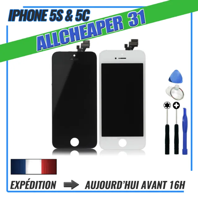 Ecran Lcd Iphone 5C 5S Sur Chassis Vitre Tactile Grille Noir Blanc Outil Au Choi