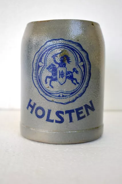 Vintage Beer Stein Mug Holsten 0.51 Stoneware Handmade Made In Germany Collectib