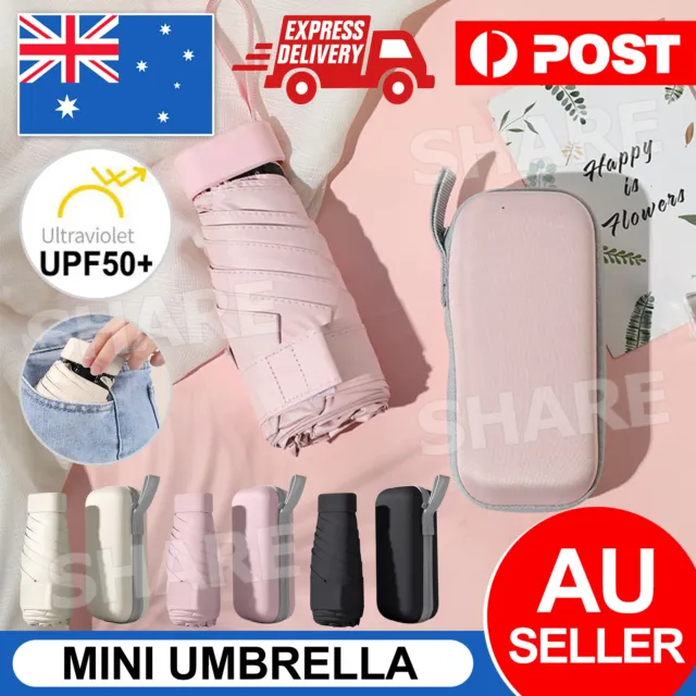 Windproof 6 Folding Ultra Light Umbrella Mini Pocket Umbrella Anti-UV Sun/Rain