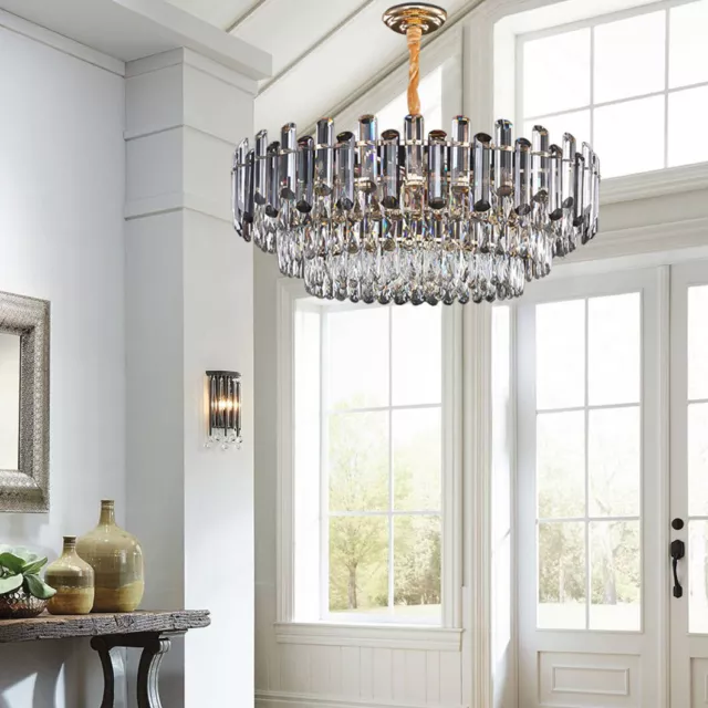 Modern K9 Crystal Chandelier Ceiling Fixtures Pendant Lights Living Room Bedroom