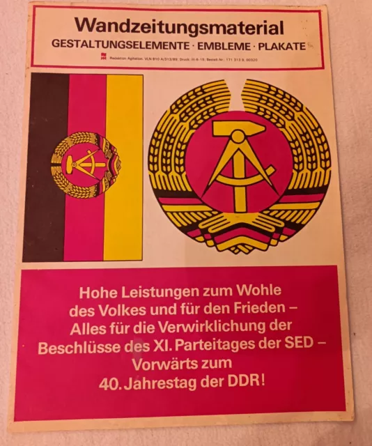 DDR - Wandzeitungsmaterial - Gestaltungselemente - Embleme - Plakate