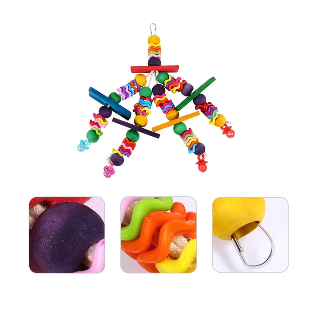 1PC Vogel Klettern Spielzeug Holz Vogel Perle Biss Spielzeug