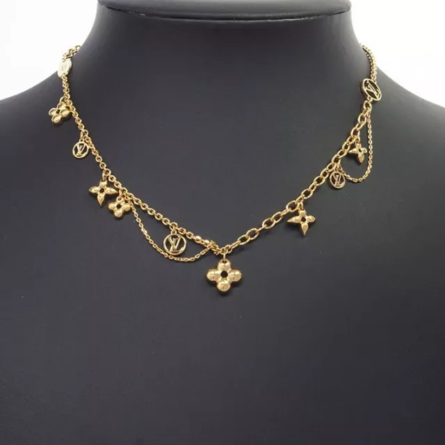 LOUIS VUITTON Metal Blooming Supple Necklace Gold 705405
