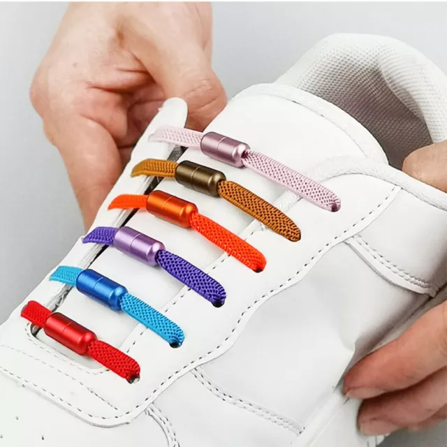 Elastic Silicone No Tie Lazy Shoe Laces Shoelaces Trainers Shoes Adult & Kids