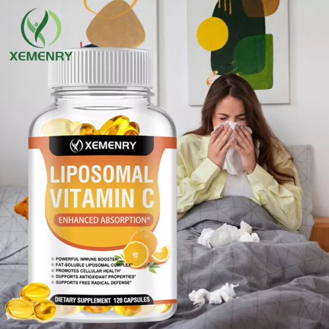 Vitamine C Liposomale 2100mg -Soutien Immunitaire, Haute Absorption, Liposoluble