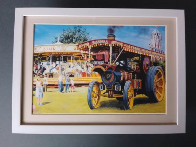 Trevor Mitchell Countryside print  'All The Fun Of The Fair' Steam Engine FRAMED