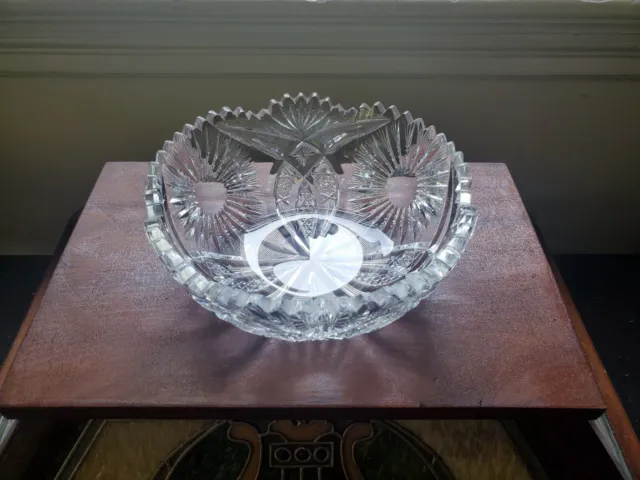 Antique 19th Century ABP Brilliant Period 8" Cut Leaded Glass Bowl