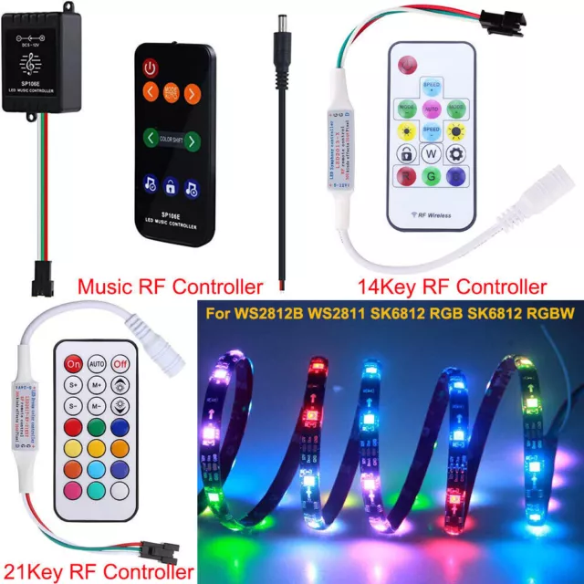 WS2811 WS2812B RGB Wireless RF Remote LED Controller Addressable Strip Lights