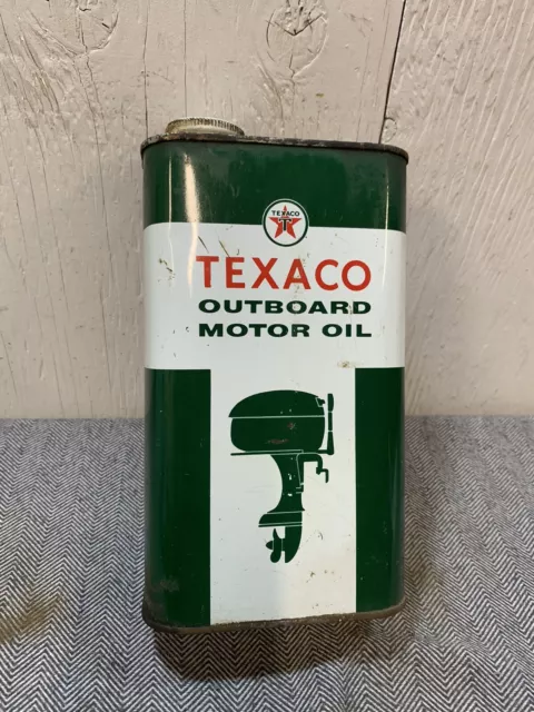 "Texaco"  Outboard Motor Oil Vintage One Quart Can