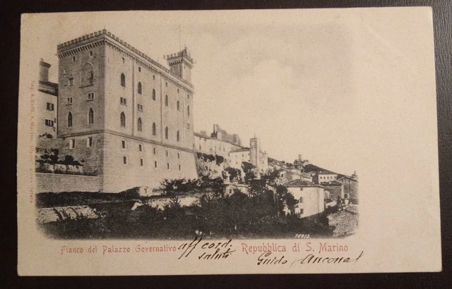 1901 San Marino - palazzo Governativo (veduta di fianco) - viaggiata col c.mi 2