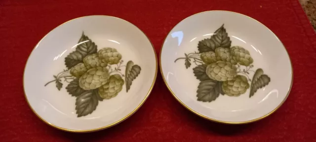 Two Royal Worcester The Worcester Hop Trinket Pin Dishes Mathon