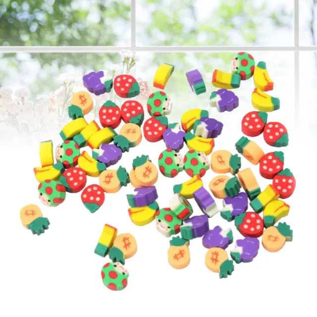 144Pcs Fruit Animal Pencil Erasers Assorted Puzzle Erasers Stationery Gift Toy